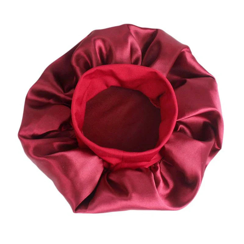 1pc Adjust Solid Satin Bonnet Hair Styling Cap Long Hair Care Women Night Sleep Hat Silk Head Wrap Shower Cap Hair Styling Tools